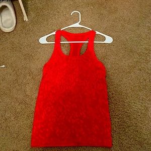 Size 4 Lululemon Swifty Tech Tanktop, City Camo Chianti Multi Color